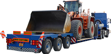 Aeby Transport Fribourg camion transport lourd semi-remorque extra-basse à trois essieux